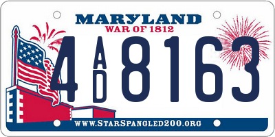MD license plate 4AD8163