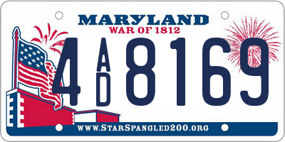 MD license plate 4AD8169