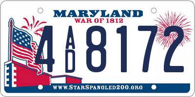MD license plate 4AD8172
