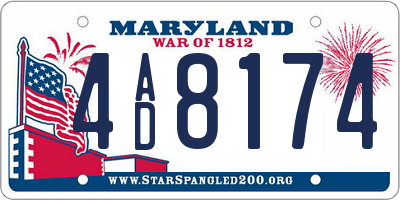MD license plate 4AD8174