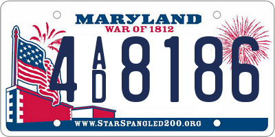 MD license plate 4AD8186