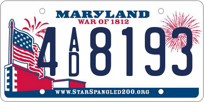 MD license plate 4AD8193
