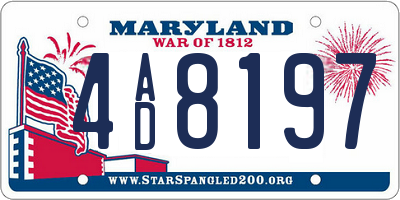 MD license plate 4AD8197