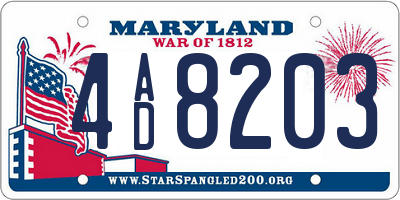 MD license plate 4AD8203