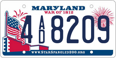 MD license plate 4AD8209