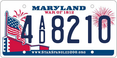 MD license plate 4AD8210