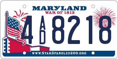 MD license plate 4AD8218
