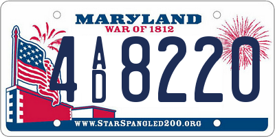 MD license plate 4AD8220