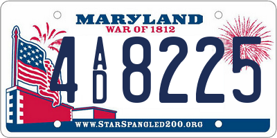 MD license plate 4AD8225