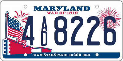 MD license plate 4AD8226
