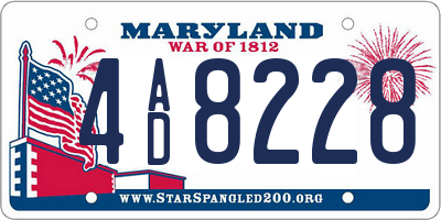 MD license plate 4AD8228