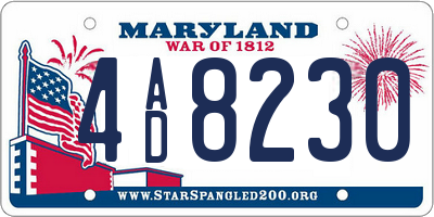 MD license plate 4AD8230