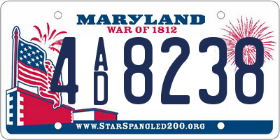 MD license plate 4AD8238