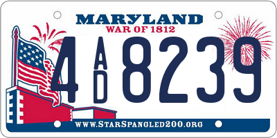 MD license plate 4AD8239
