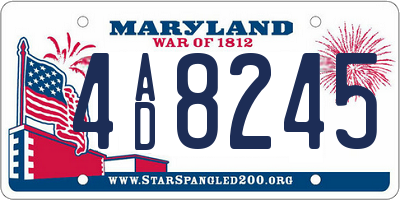 MD license plate 4AD8245