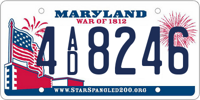MD license plate 4AD8246