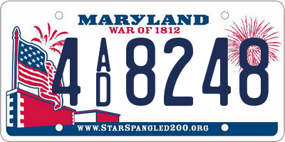 MD license plate 4AD8248