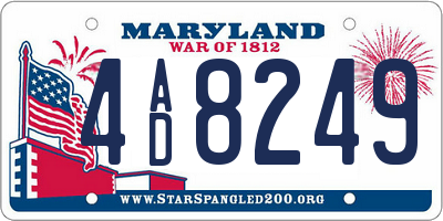 MD license plate 4AD8249