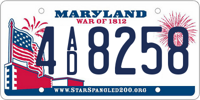 MD license plate 4AD8258