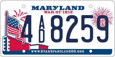 MD license plate 4AD8259