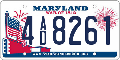 MD license plate 4AD8261