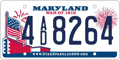 MD license plate 4AD8264