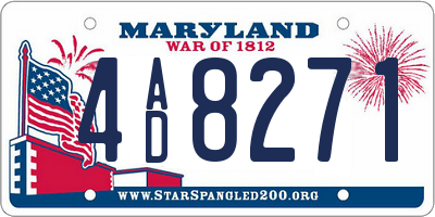 MD license plate 4AD8271