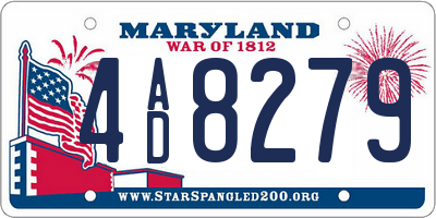 MD license plate 4AD8279