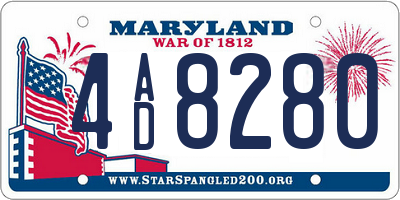 MD license plate 4AD8280
