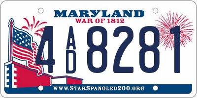 MD license plate 4AD8281