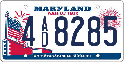 MD license plate 4AD8285