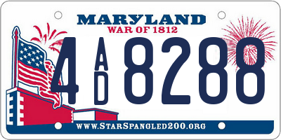 MD license plate 4AD8288