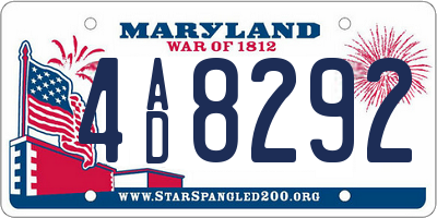 MD license plate 4AD8292