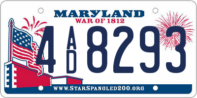 MD license plate 4AD8293