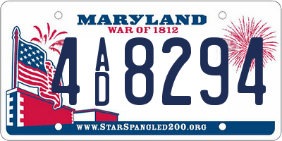 MD license plate 4AD8294
