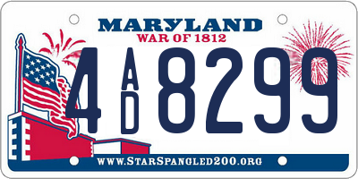 MD license plate 4AD8299
