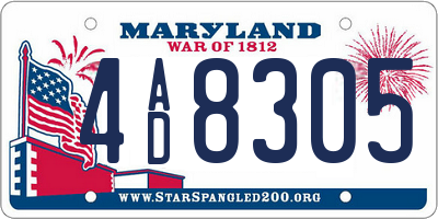 MD license plate 4AD8305