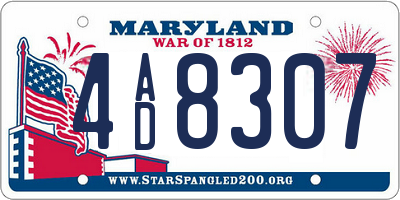 MD license plate 4AD8307