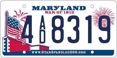 MD license plate 4AD8319