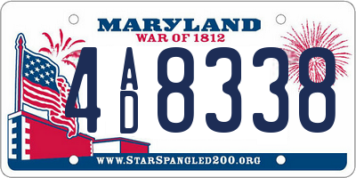 MD license plate 4AD8338