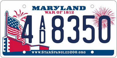 MD license plate 4AD8350