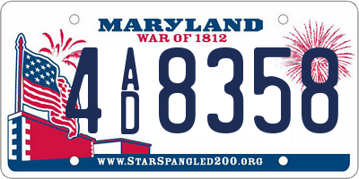 MD license plate 4AD8358