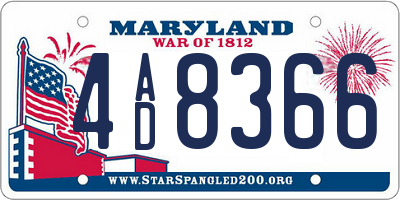 MD license plate 4AD8366