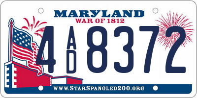 MD license plate 4AD8372