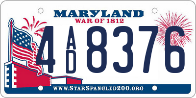 MD license plate 4AD8376
