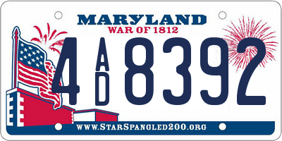 MD license plate 4AD8392