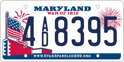 MD license plate 4AD8395