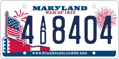 MD license plate 4AD8404