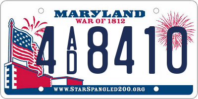 MD license plate 4AD8410