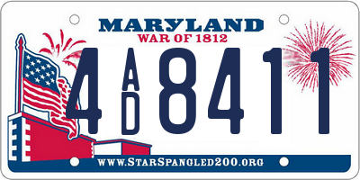 MD license plate 4AD8411
